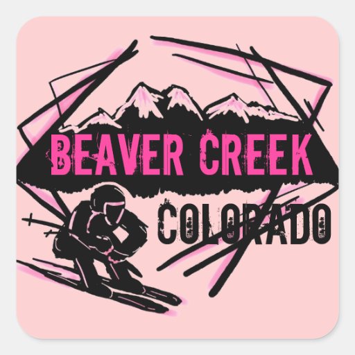 Beaver Creek Colorado ski pink stickers
