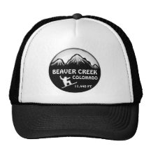 Beaver Creek Colorado snowboard art black hat