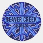 Beaver Creek Colorado snowflake round stickers