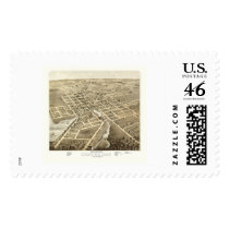 Beaver Dam, WI Panoramic Map - 1867 Postage Stamp