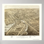 Beaver Dam, WI Panoramic Map - 1867 Print