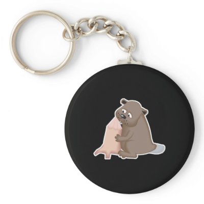 beaver gnawing wood key chain by doonidesignsanimals