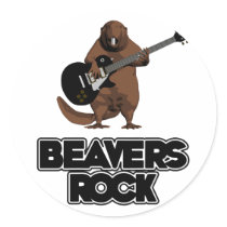 Beaver Humor Round Stickers