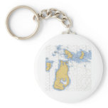 Beaver Island, MI Nautical Chart Key Chain