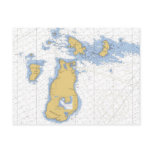 Beaver Island, MI Nautical Chart Post Cards