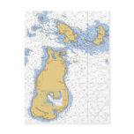 Beaver Island, MI Nautical Chart Postcards