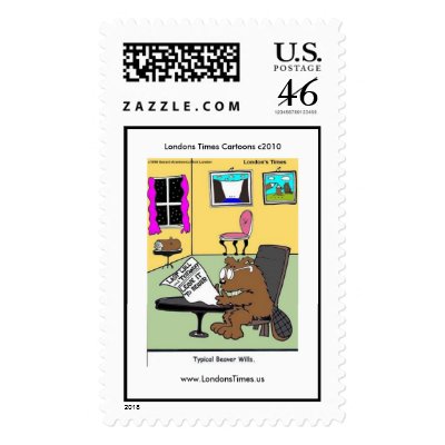 Beaver Living Wills Real U.S Postage Stamps by beardiethor123