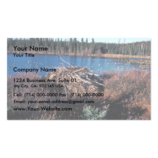 Beaver Lodge on Martin Lake Business Card Templates (front side)