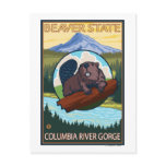 Beaver & Mt. Hood - Columbia River Gorge, OR Postcard