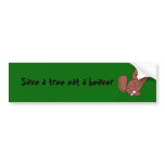 beaver-noletters-transparent, Save a tree eat a... Bumper Sticker