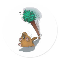 Beaver Round Stickers