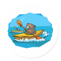 Beaver Round Stickers