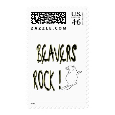 Beavers Rock ! Postage by TShirtDotCom