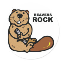 Beavers Rock Round Sticker