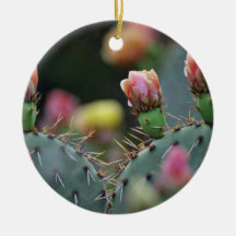 Beavertail Cactus Pink flowers Christmas Ornament