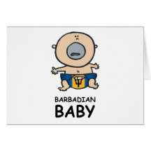 Bebé barbadense tarjetón