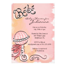 Bebe - French Inspiried Baby Shower Invite