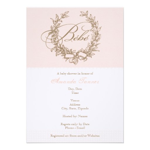 Bebe - Pink French Baby Shower Invitation