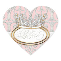 Bébé Princess Crown, Girl Baby Shower Sticker Seal