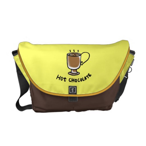 bebida del chocolate caliente bolsa de mensajeria 