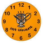 bebida del chocolate caliente relojes de pared