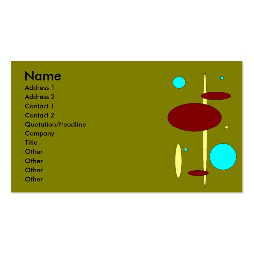 Bebop Retro Olive Business Card (front side)