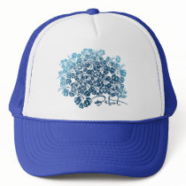 Bebot - Hibiscus - Blue Trucker Hat