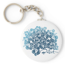 Bebot - Hibiscus - Blue Keychain