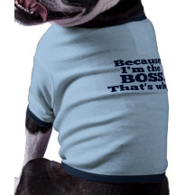Because I'm the boss, that's why. Dog Clothing