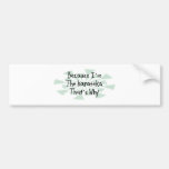 Because I'm the Karateka Bumper Stickers