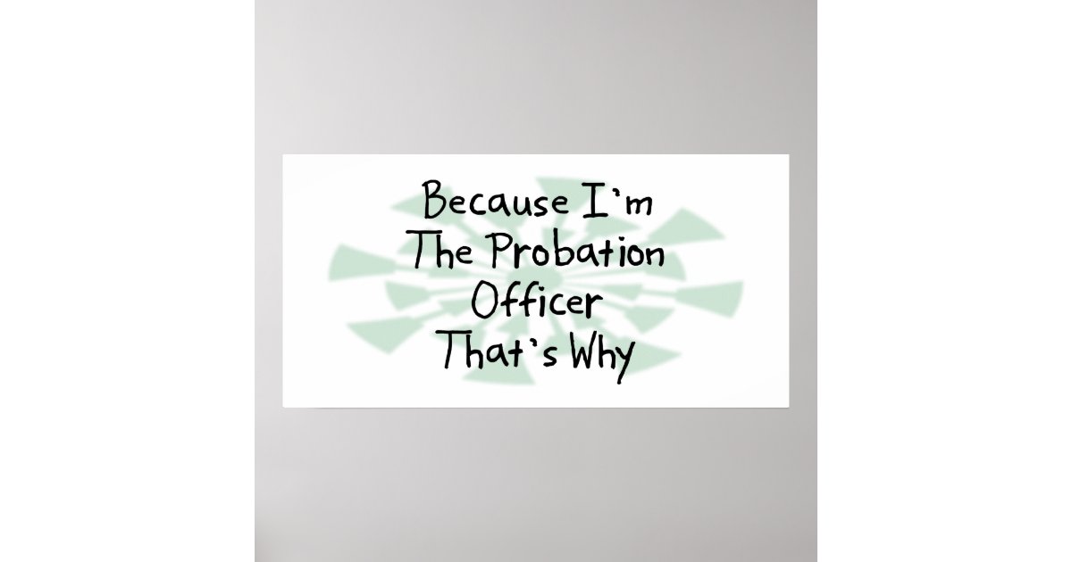 probation officer because poster