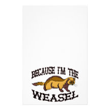 Because I'm The Weasel Stationery Design