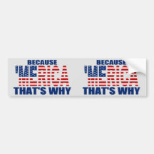 BECAUSE 'MERICA THAT'S WHY 2-in-1 Bumper Sticker