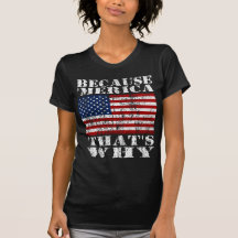 Because 'MERICA Thats Why Distressed US Flag Shirt