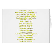 Because of Cancer Greeting Cards