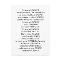 Because of Cancer Postcard