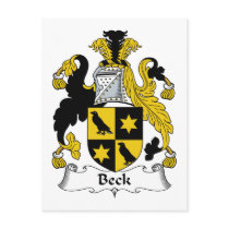 Beck Family Crest postcards by coatsofarms Beck Family Crest postcards