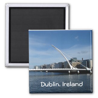 Beckett Bridge Over Dublin Ireland River Magnet magnet