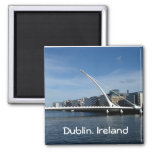Beckett Bridge Over Dublin Ireland River Magnet