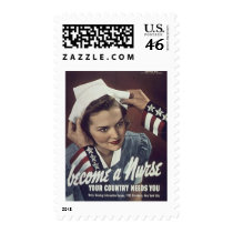Become A Nurse Recuriting Poster Postage Stamps