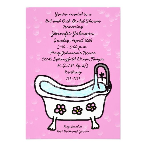 Bed and Bath Bridal Shower Invitation -- Bubbles