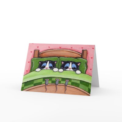 Bed Mice Do Exist - Cat Greeting Card