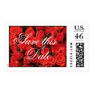 Bed of Roses (2), Save this Date Postage Stamp