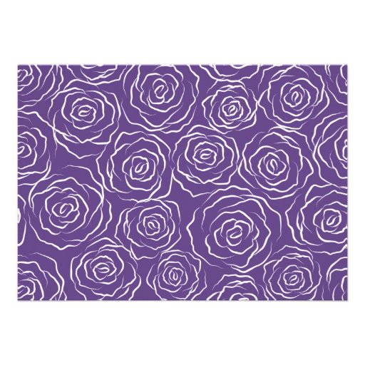 Bed of Roses Wedding Invitation - plum