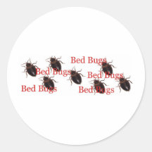 bedbugs round sticker