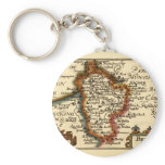 Bedfordshire County Map, England Keychains