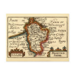 Bedfordshire County Map, England Postcards