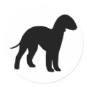 Bedlington Terrier (black) stickers