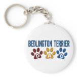 BEDLINGTON TERRIER DAD Paw Print Key Chains