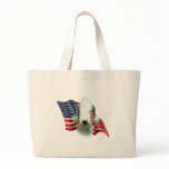 Bedlington Terrier Flag Tote Bags